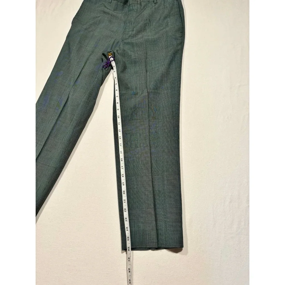 Farah Vintage Blue Glen Plaid Dress Pants Straight Leg Mens 32x28‎ USA Made